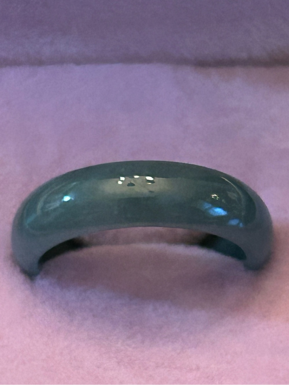 Genuine Grade A Deep Green Jade Band Ring 2.88 Grams Size 9